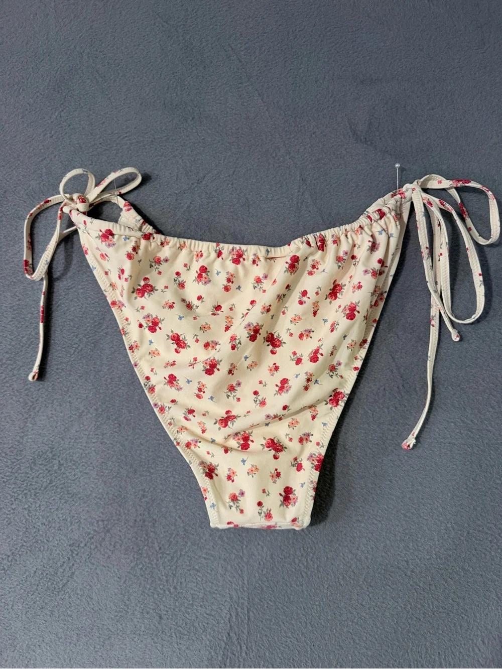 Parke x Target - Cream Floral Tie-Side Bikini Bottoms